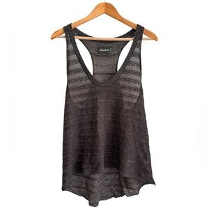 Zadig & Voltaire Large Black Sparkle Knit Tank Top Racerback Sleeveless